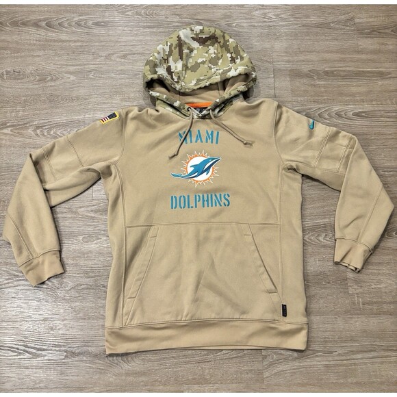 Nike Other - Nike Miami Dolphins Salute to Service Hoodie Medium Tan Camo NFL On Field